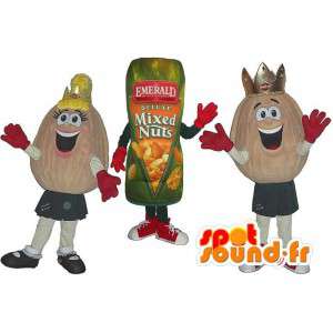 Mascottes pinda's en pinda-pakket. Set van 3 - MASFR005766 - Fast Food Mascottes