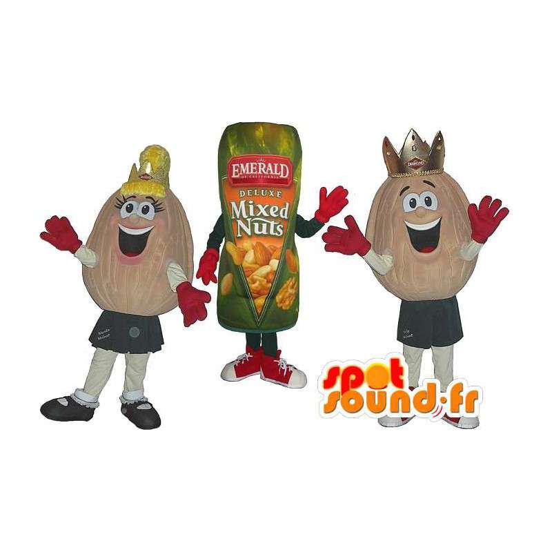 Mascots peanuts and peanut package. Pack of 3 - MASFR005766 - Fast food mascots