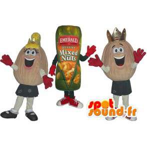 Maskoter peanøtter og peanut pakke. Pakke med 3 - MASFR005766 - Fast Food Maskoter