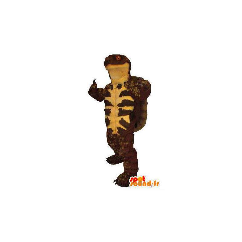 Mascotte de tortue marron et jaune. Costume de tortue - MASFR005770 - Mascottes Tortue