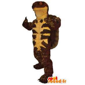 Bruin en geel schildpad mascotte. Turtle Costume - Mascottes van de schildpad - MASFR005770 - SpotSound.fr
