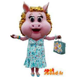 Mascot rosa Schlampe. Kostüm Peggy Schlampe - MASFR005782 - Maskottchen Schwein