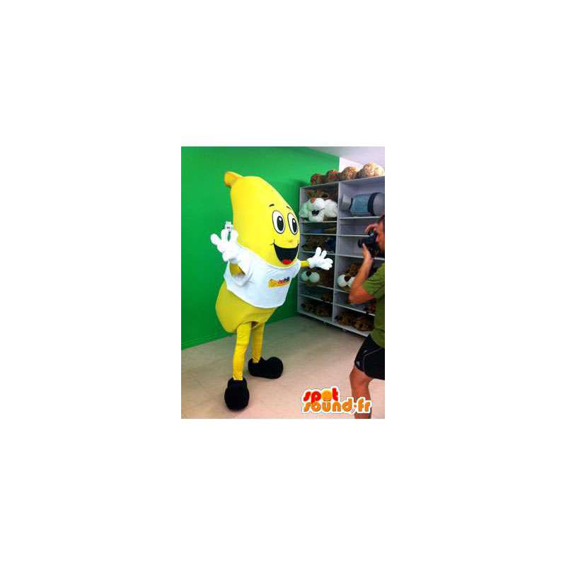 Giant yellow banana mascot. Banana Suit - MASFR005794 - Fruit mascot