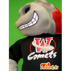 Maskot šedá a červená kometa. Comet Costume - Maskoti slavných postav - MASFR005795 - SpotSound.fr
