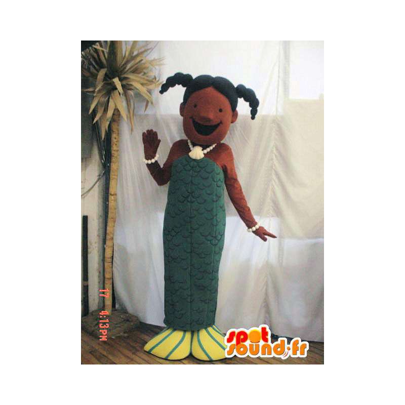 Mascot sirena verde. Sirena traje - MASFR005800 - Mascotas animales desaparecidas