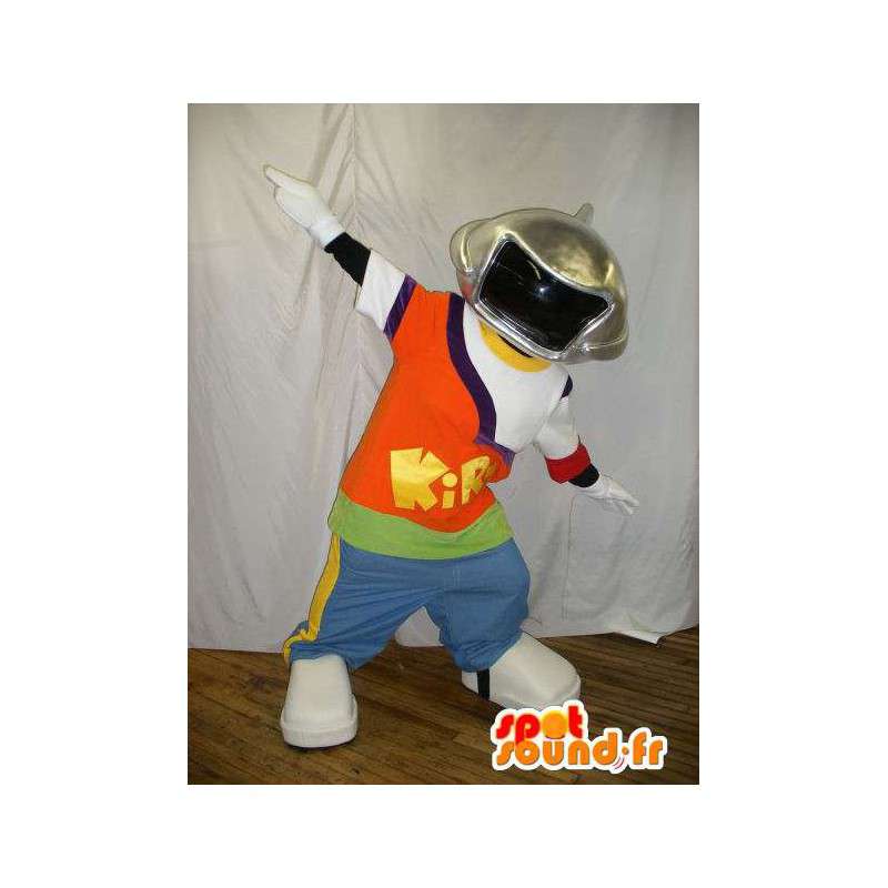 Mascot colored with a cosmonaut helmet - MASFR005802 - Human mascots