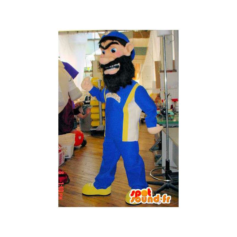 Mascot ogre do homem farpado em um treino. Costume barbudo - MASFR005804 - Mascotes homem