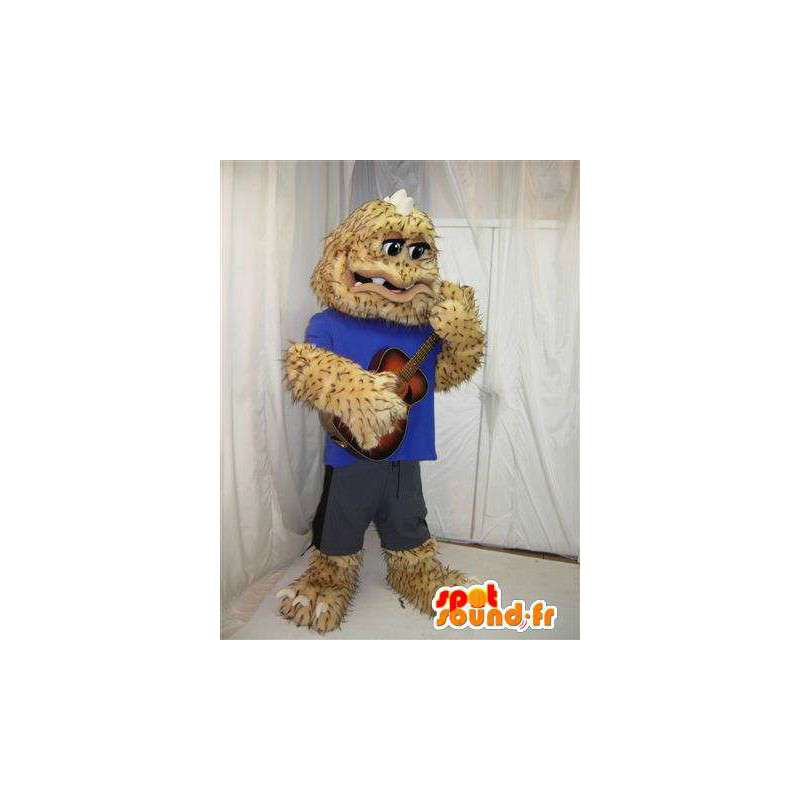 Yellow monster mascot all hairy. Costume hairy - MASFR005810 - Monsters mascots