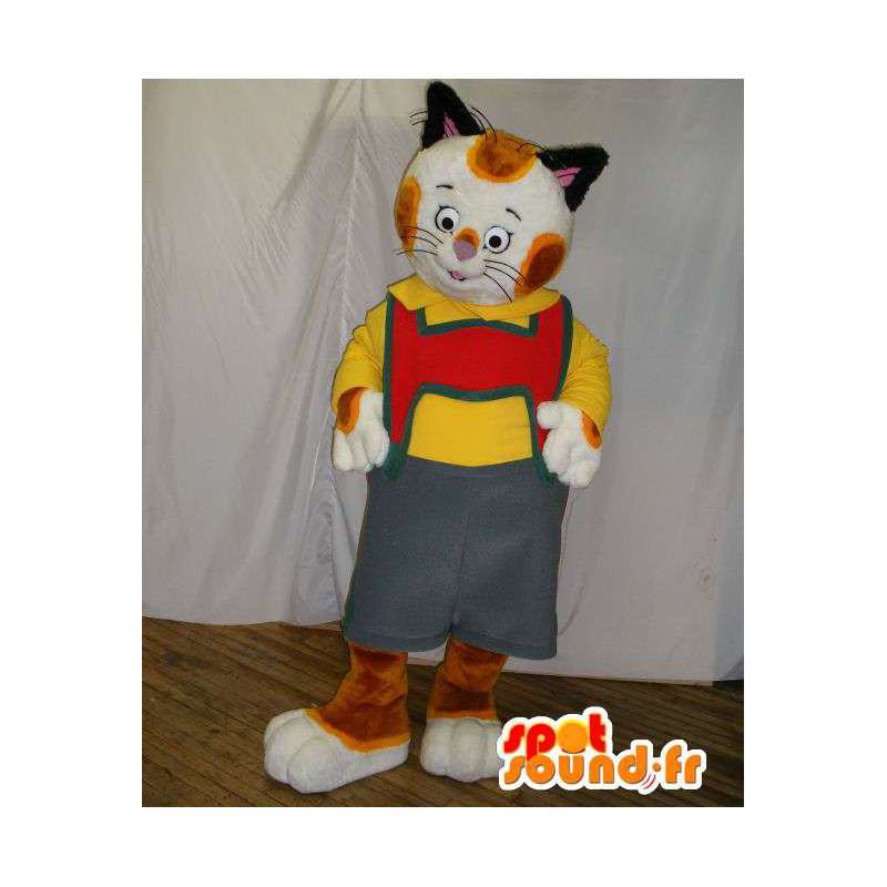 Cat maskot oblečený v tyrolské. cat suit - MASFR005815 - Cat Maskoti