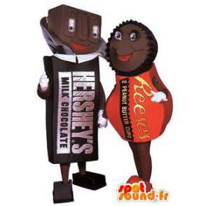 Mascottes de chocolats. Pack de 2 costumes de chocolats - MASFR005817 - Mascottes de patisserie