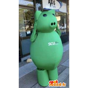 Grønn gris maskot gigantisk størrelse - MASFR005543 - Pig Maskoter