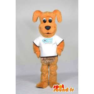 Camisa blanca de la mascota del perro de color naranja - MASFR005558 - Mascotas perro