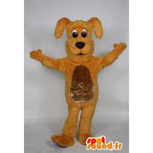 Oranje Mascot Hond in wit overhemd - MASFR005558 - Dog Mascottes