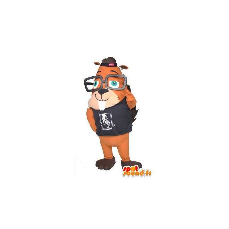 Egern maskot med briller. Egern kostume - Spotsound maskot