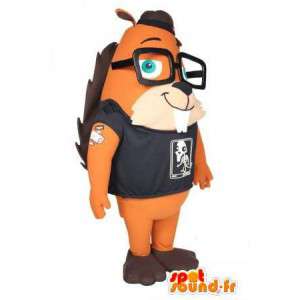 Egern maskot med briller. Egern kostume - Spotsound maskot