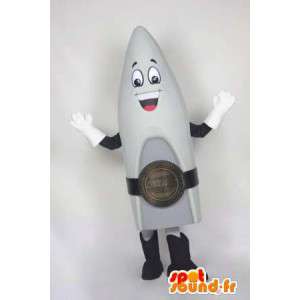 Mascot rocket space gray. Costume rocket