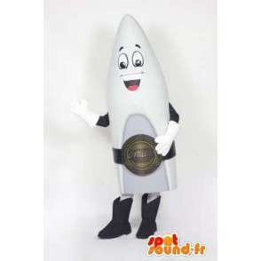 Mascotte de fusée de l'espace grise. Costume de fusée - MASFR005584 - Mascottes d'objets