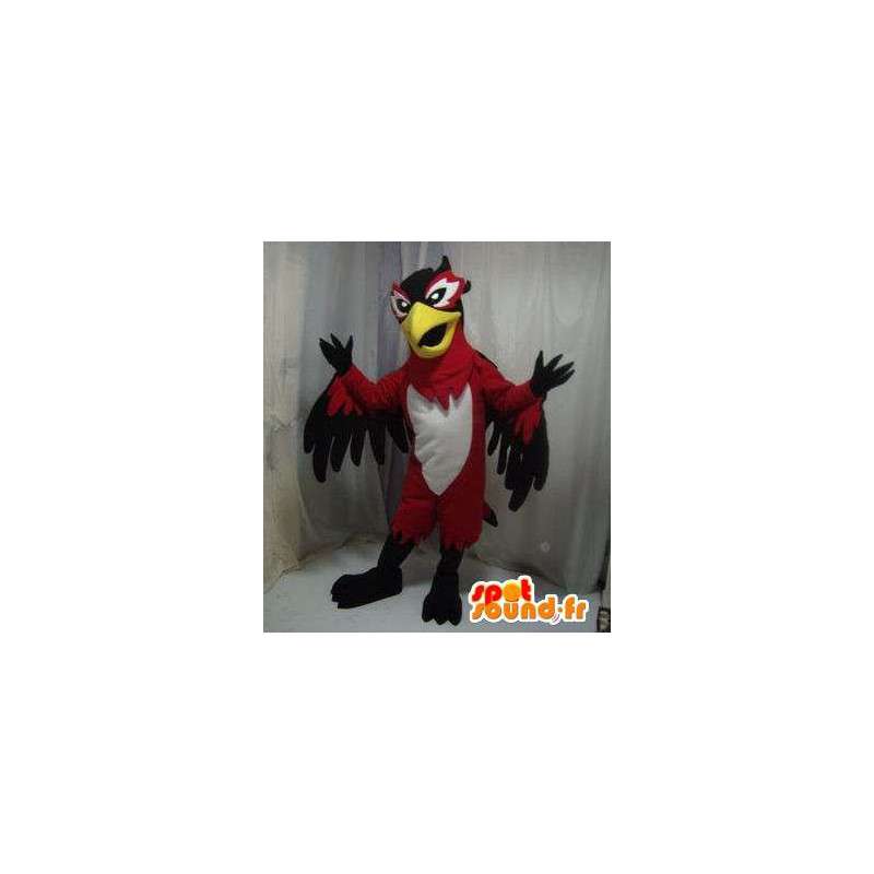 Eagle maskot, hvid, rød og sort fugl - Spotsound maskot