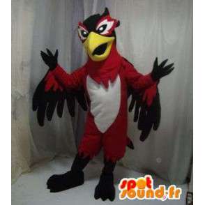 Mascot eagle, hvit fugl, rød og svart - MASFR005619 - Mascot fugler