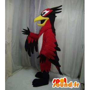 Mascot aquila, uccello bianco, rosso e nero - MASFR005619 - Mascotte degli uccelli