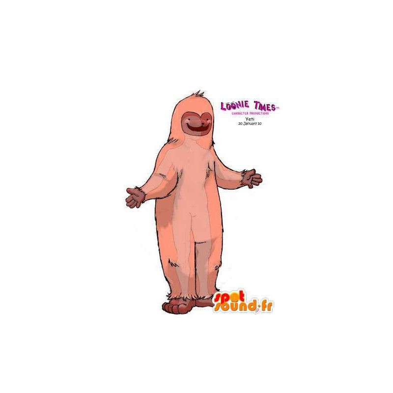 Mascot yeti rosa. Costume Yeti - MASFR005634 - animais extintos mascotes