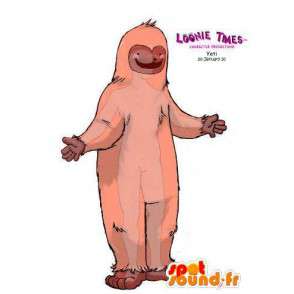 Mascot yeti rosa. Costume Yeti - MASFR005634 - animais extintos mascotes