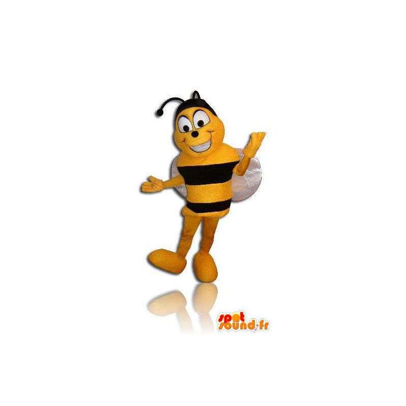 Mascot van zwarte en gele bij. Kostuum - MASFR005682 - Bee Mascot