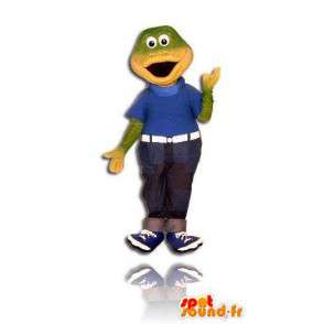 Green Frog Mascot jeans. Crocodile Costume - MASFR005685 - Mascot krokodiller