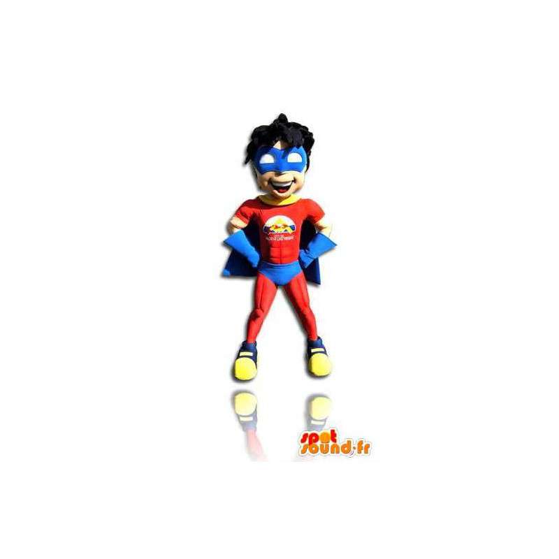 Pojkemaskot klädd som en superhjälte - Spotsound maskot
