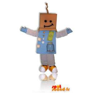 Robot mascot with a cardboard head - MASFR005691 - Mascots of Robots