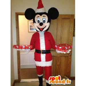 Mickey maskot klædt som julemanden. Mickey kostume - Spotsound