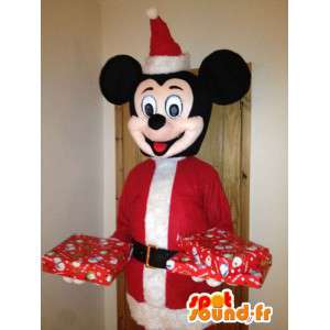 Mickey maskot klädd som jultomten. Mickey kostym - Spotsound
