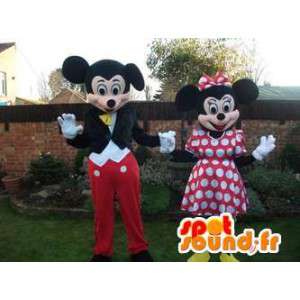 Mascottes af Mickey og Minnie fra Disney. Pakke med 2 -
