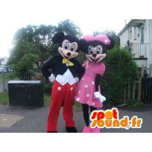 Mascottes af Mickey og Minnie fra Disney. Pakke med 2 -