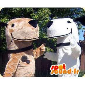 Mascot dog, brown, white. Pack of 2 suits - MASFR005807 - Dog mascots