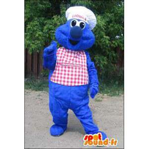 Mascotte de monstre bleu en chef cuisinier. Costume de chef  - MASFR005945 - Mascottes de monstres