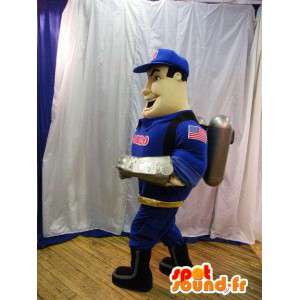 Homem mascote com um jet pack. - MASFR005955 - Mascotes homem