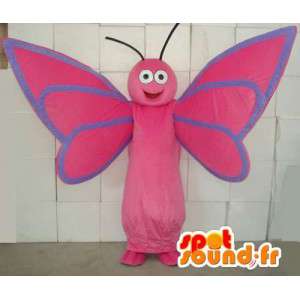 Mascot ροζ και μπλε πεταλούδα. πεταλούδα κοστούμι - MASFR006020 - μασκότ πεταλούδα