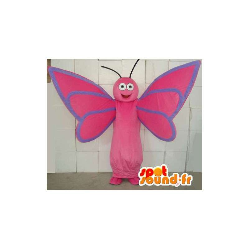 Mascot butterfly pink and blue. Butterfly Costume - MASFR006020 - Mascots Butterfly