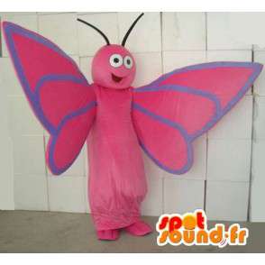 Mascot rosa og blå sommerfugl. sommerfugl drakt - MASFR006020 - Maskoter Butterfly
