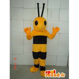 Maskot gul og svart bee. veps drakt - MASFR006021 - Bee Mascot