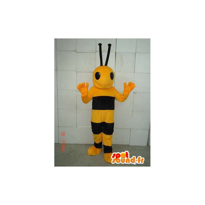 Mascot abeja amarillo y negro. Avispa de vestuario - MASFR006021 - Abeja de mascotas