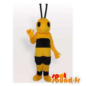 Maskotti keltainen ja musta mehiläinen. ampiainen puku - MASFR006021 - Bee Mascot