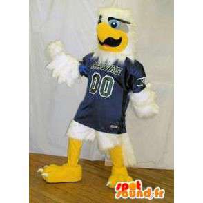 Mascotte witte adelaar in blauwe sport jersey. Bird Costume - MASFR005715 - Mascot vogels