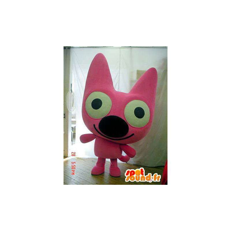 Rosa de pelúcia mascote gato. fantasia de coelho - MASFR005820 - Mascotes gato