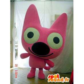 Mascot felpa gato rosado. Traje del conejito - MASFR005820 - Mascotas gato