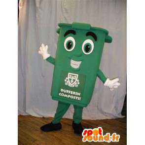 Mascot green bin. Costume trash - MASFR005823 - Mascots home