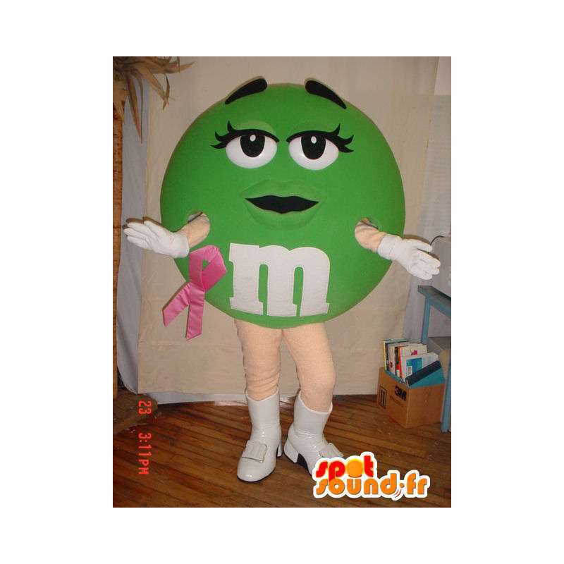 Mascot M verde & M. Costume M & M - MASFR005824 - Celebridades Mascotes