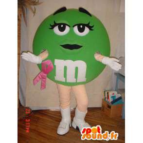 Mascot verde M & M. Traje de M & M - MASFR005824 - Personajes famosos de mascotas