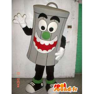 Mascot giant gray bin. Costume trash